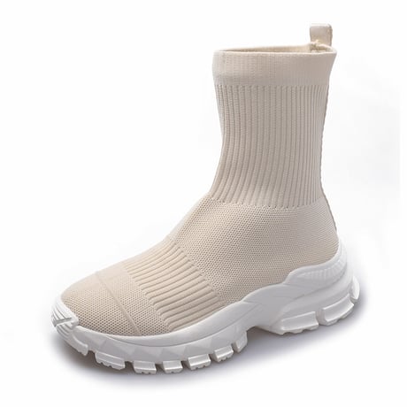 厚底 ソックススニーカー ショートブーツ 22.5〜25.0cm ソックスシューズ ハイカット スニーカー 歩きやすい 美脚 韓国ファッション レディース DTCA-665744835240