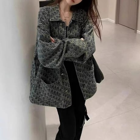 デニムジャケット デニムコート ライトアウター デニム ボタン ポケット ゆったり 長袖 レトロ 大人可愛い ガーリー カジュアル DTCA-871437074571