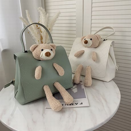 クマのぬいぐるみ 2WAYバッグ ハンドバッグ バッグパック リュックサック ミニバッグ アニマルバッグ シンプル 鞄 レトロ DTC-624226656714
