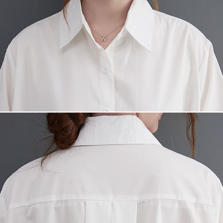 ロングシャツ シャツワンピース チュール シャツ ワンピース アシンメトリー ルーズ 長袖 レトロ 韓国ファッション レディース 大人可愛い ガーリー DTC-653970172988