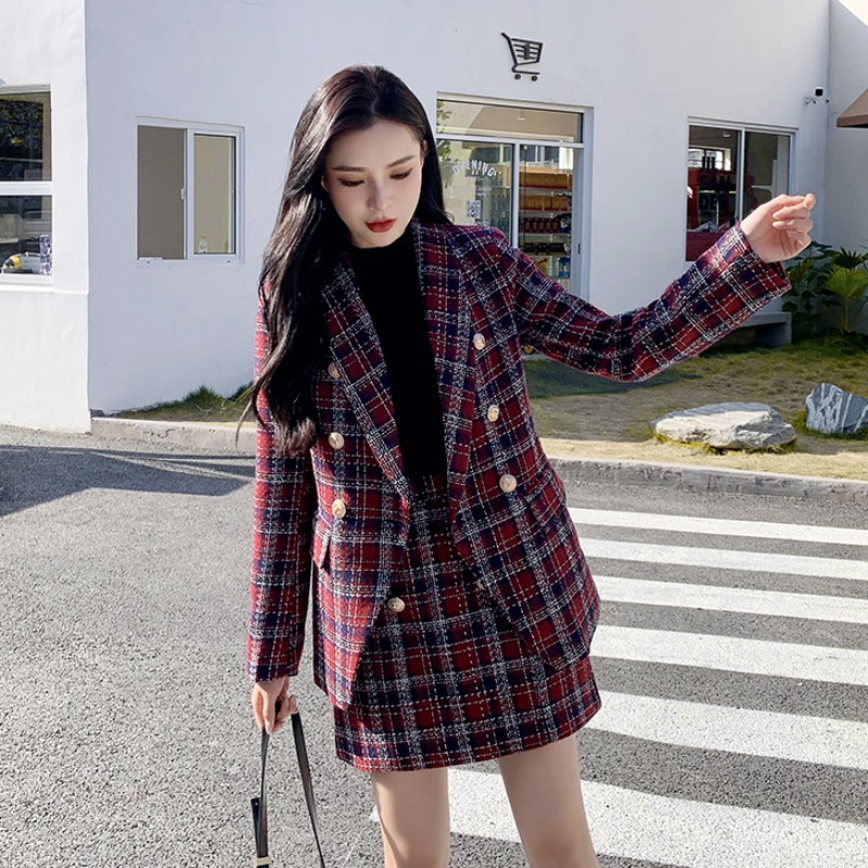 セットアップ チェック柄 ジャケット ウールジャケッ ＋