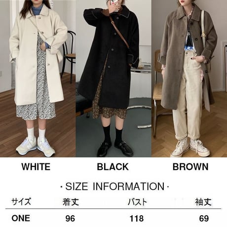 ステンカラーコート ウールコート ロングコート フェイクウール シングルブレスト アウター 長袖 韓国ファッション レディース ルーズ レトロ 大人可愛い ガーリー DTC-656977531859