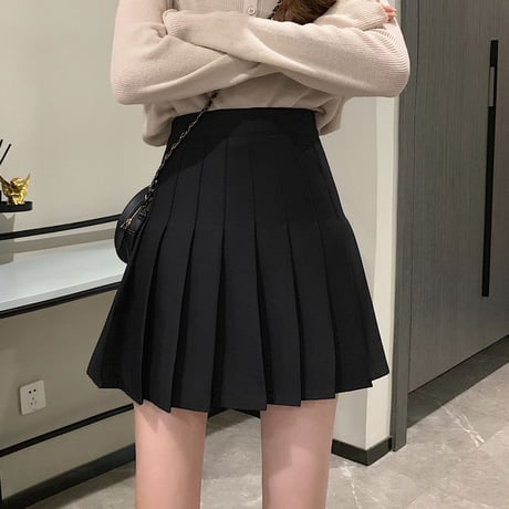 プリーツミニスカート インパン ハイウエスト Aライン プリーツ ミニスカート インナーパンツ 韓国ファッション レディース 大人可愛い ガーリー フェミニン DTCA-741801898617