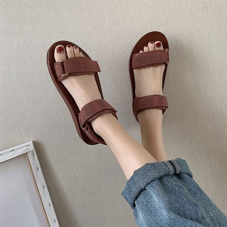 スポーツサンダル マジックテープ 22.5cm 23.0cm 23.5cm 24.0cm 24.5cm 25.0cm 韓国ファッション レディース スポサン 厚底 DTC-614035432908