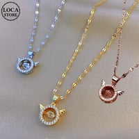 サークル ネックレス 天使の羽 チェーン付き 金属アレルギー対応 CZ ペンダント アクセサリー チタン メッキ 韓国アクセサリー DTC-622240378318