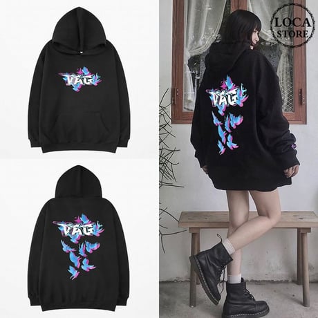 ユニセックス プルオーバー パーカー VAG 鳥 プリント オーバーサイズ 大きいサイズ 韓国ファッション メンズ レディース 韓国ストリートファッション DTC-628001440744