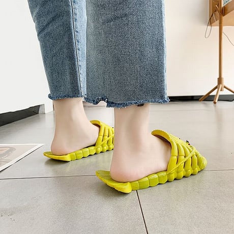 フラットサンダル ロブスター スリッパ ぺたんこ 韓国ファッション レディース サンダル ユニーク キュート 痛くない かわいい 歩きやすい 619410243300