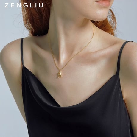 ネックレス ペンダント アルファベット A～Z イニシャル チェーン付き 韓国アクセサリー キラキラ 合金 シルバー925 アクセサリー DTC-613728242703