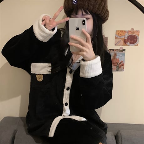 ルームウェア パジャマ セットアップ 上下セット クマちゃん フリース 厚手 部屋着 寝間着 大人可愛い ガーリー DTC-665764771878