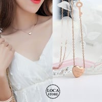 ネックレス レディース ハート ピンクシルバー ラブフォーエバー520 金属アレルギー対応 チタン ステンレス シンプル ペンダント 人気 ジュエリー (DTC-571926919917)