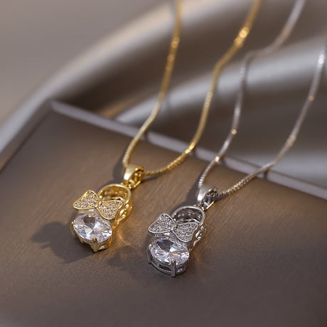 ネックレス サンダルモチーフ CZ チェーン付き ペンダント アクセサリー 合金 K14メッキ シンプル ジュエリー シルバー ゴールド DTC-644446549094