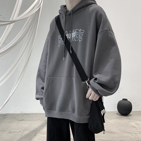 ユニセックス パーカー プルオーバー バックプリント オーバーサイズ 大きめ 長袖 韓国ファッション メンズ レディース カジュアル ストリート系 DTC-653346797279