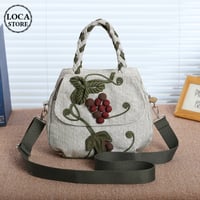 レディース 2way コットンリネンのハンドバッグ ショルダー 斜め掛け 韓国ファッション (DCT-569531370229)