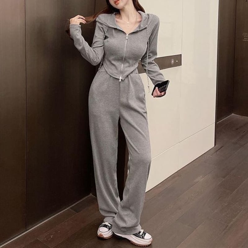 セットアップ 2点セット スウェット ダブルジップ パーカー