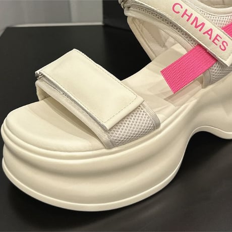 厚底 スポーツサンダル 22.0～24.5cm ボリュームソール マジックベルト 厚底ソール 厚底サンダル 美脚 カジュアル ビーチサンダル 歩きやすい DTCA-717889268011