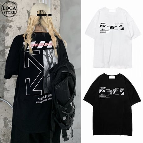 ユニセックス Tシャツ 半袖 ラウンドネック バックプリント オーバーサイズ メンズ レディース トップス 大きめ カジュアル ストリートファッション DTC-647820082238