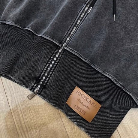 ヴィンテージ風 ダブルジップ パーカー フーディー ショート丈 ウォッシュ加工 トップス ラベルピグメント 長袖 レトロ 大人可愛い ガーリー カジュアル DTCA-840093980146