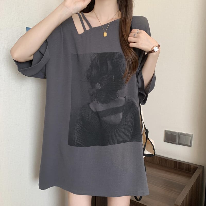 クレージュ　アシンメトリー　ワンショルダー　Tシャツ　ブラック　S COURREGES クレージュ アシンメトリー ワンショルダー トップス
