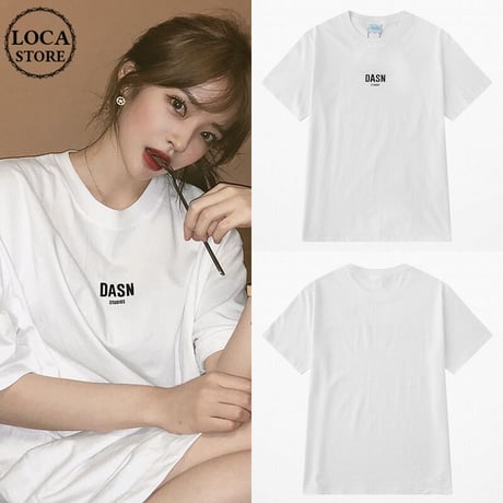 ユニセックス Tシャツ 半袖 ラウンドネック 英字 ワンポイント プリント オーバーサイズ 韓国ファッション メンズ レディース ストリートファッション DTC-589201953298