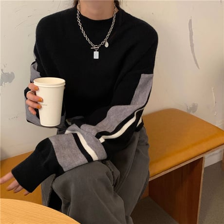 【ニット/セーター】 3カラー ショート丈 袖 プルオーバー 韓国ファッション レディース トップス ハーフハイネック 大人可愛い かわいい ガーリー 630660284983