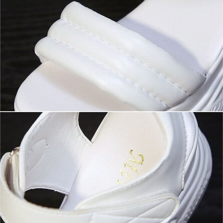 プラットフォーム 厚底サンダル 22.0～24.5cm 9cmヒール ベルクロ オープントゥ 韓国ファッション レディース サンダル 厚底 トレンドDTC-643660491293)