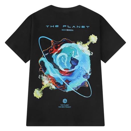 ユニセックス Tシャツ プラネット 惑星 プリント 半袖 オーバーサイズ ゆったり カジュアル 韓国ファッション メンズ レディース 韓国ストリートファッション DTC-642267128984