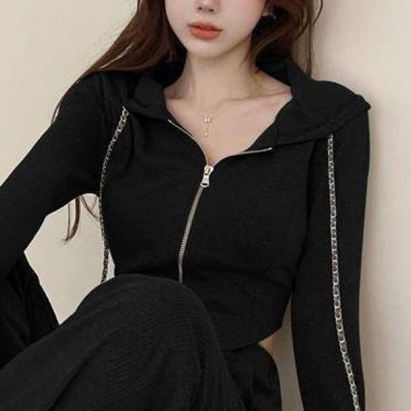 セットアップ 2点セット スウェット ダブルジップ パーカー ショート丈