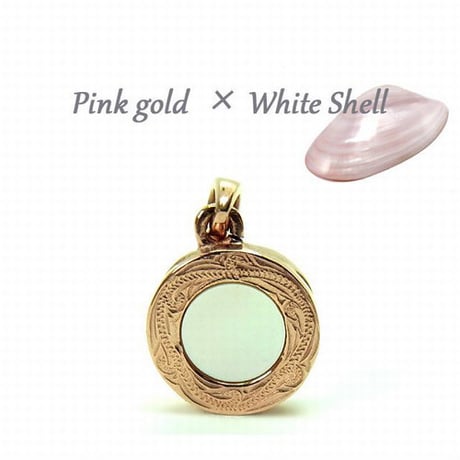 【ハワイアンジュエリー / HawaiianJewelry】 ネックレス シェルメダル  金属アレルギー対応 スクロール 波 イエローゴールド ステンレススチール 刻印可能商品 gps81033