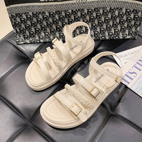 バックルストラップ サンダル 4cm 韓国ファッション レディースフラットサンダル ぺだんこサンダル キュート 痛くない かわいい 靴 歩きやすい 疲れない 620344151145