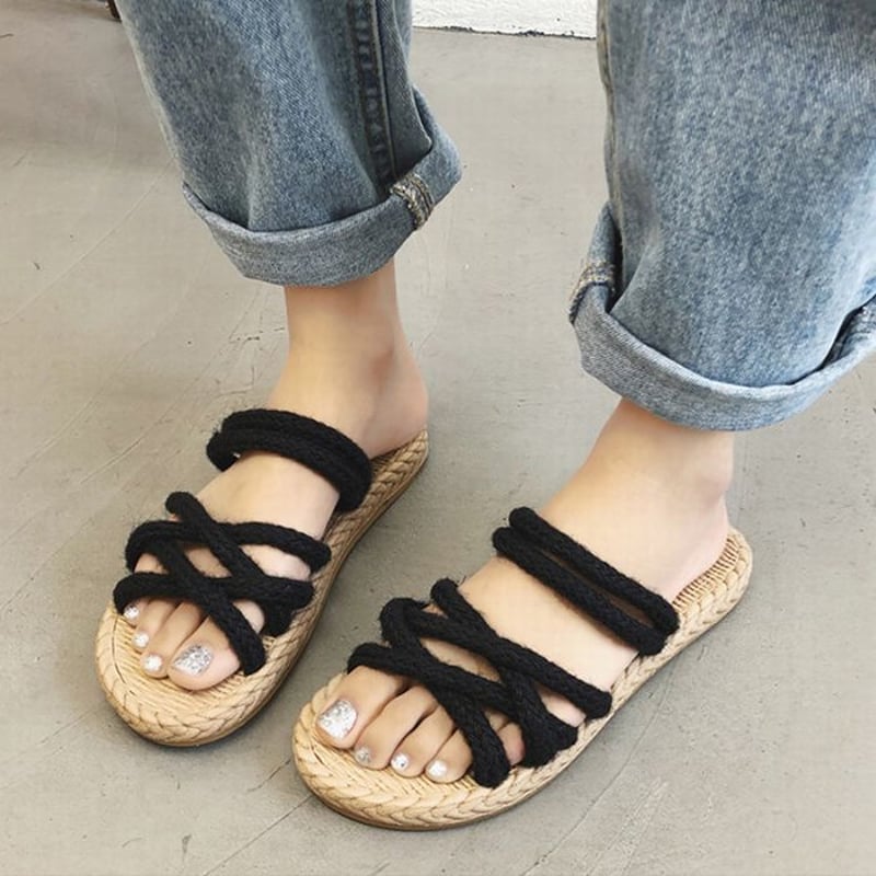 網 サンダル 新品 ブラック 37cm フォロー割-200円 網 サンダル 新品