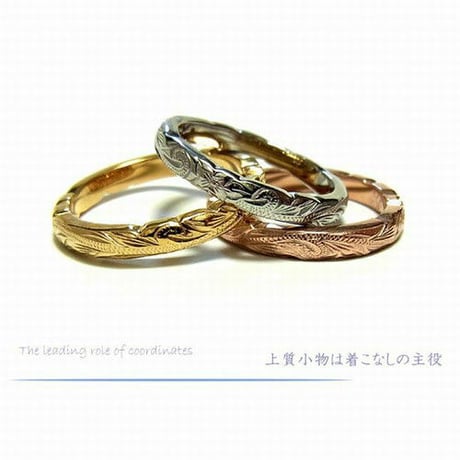 ハワイアンジュエリー リング プリメリア ホヌ 金属アレルギー対応 指輪 K14コーティング サージカルステンレス メンズ レディース インスタ grs8628