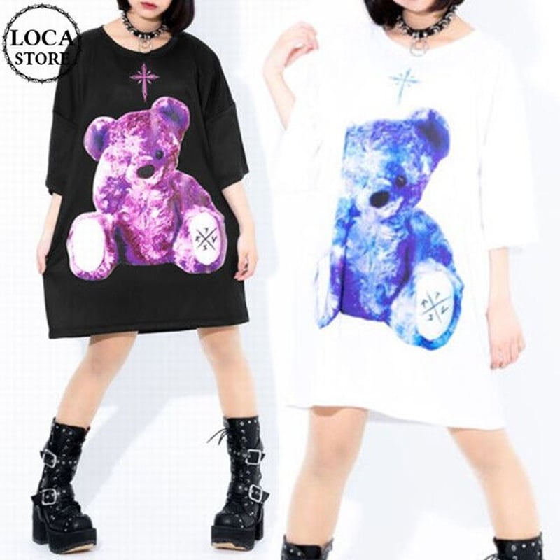 2カラー】 ユニセックス Tシャツ 半袖 クマちゃん ベアー バック