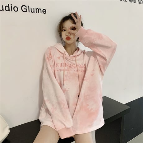 パーカー スウェット プルオーバー タイダイ染め 韓国ファッション レディース メンズ ユニセックス オーバーサイズ ゆったり カジュアル ストリートファッション DTC-627724490098