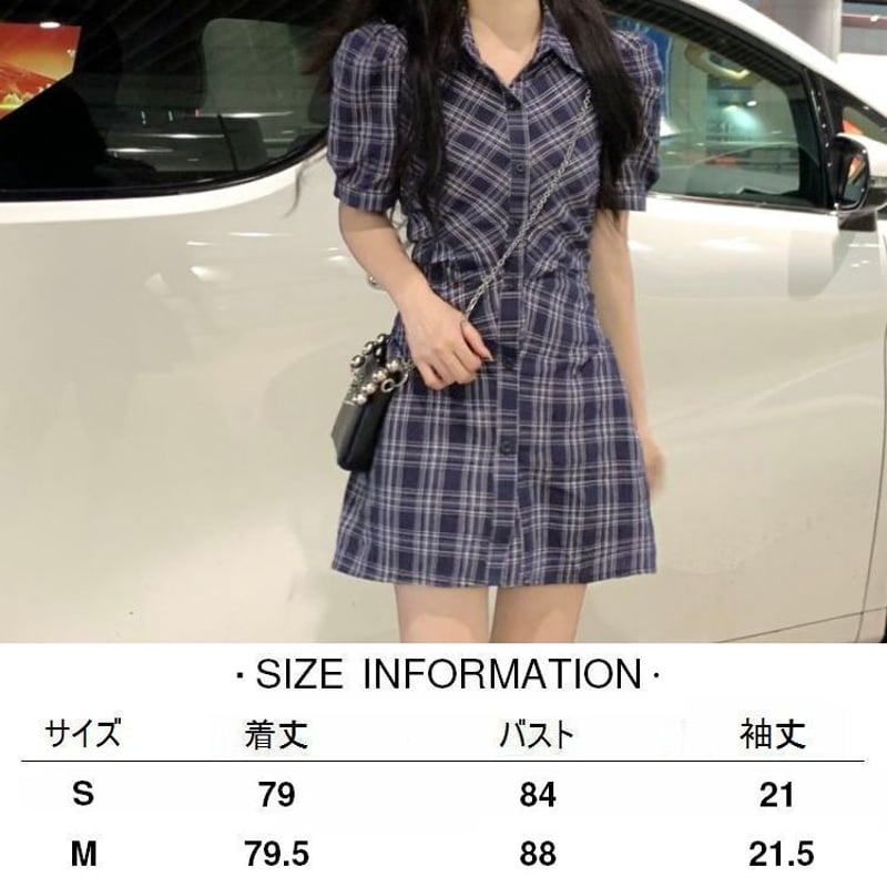 チェック柄ミニワンピース 半袖 チェック柄 半袖ミニワンピース XL - メルカリ