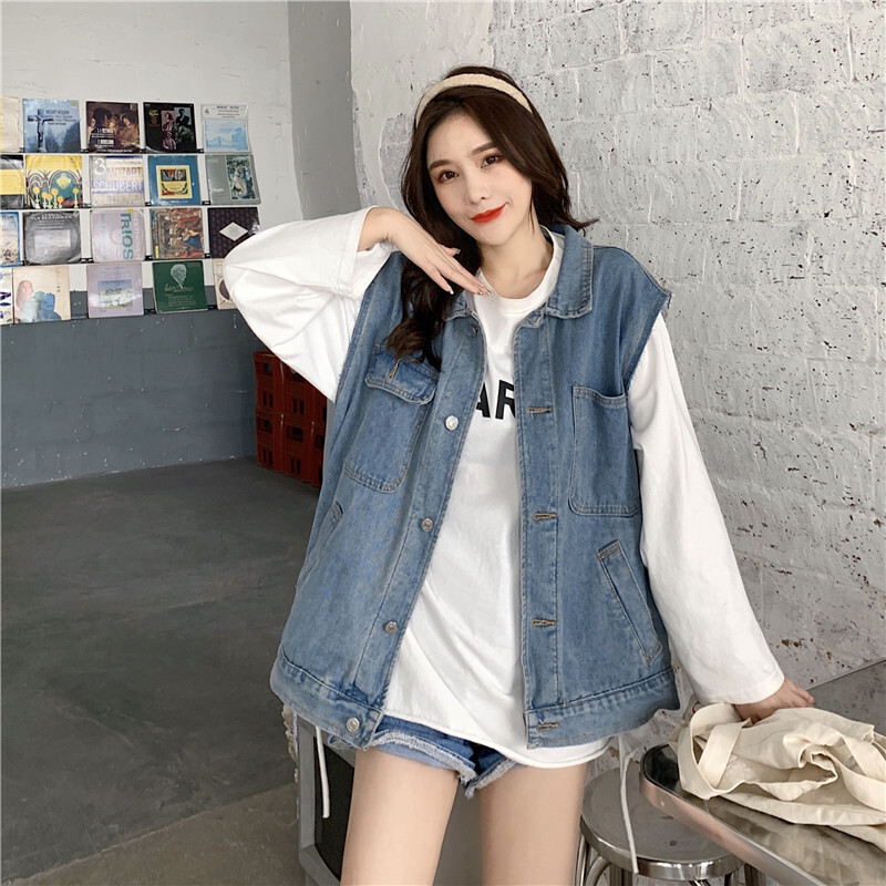 デニムベスト デニムジャケット 韓国ファッション レディース デニムベスト デニムジャケット 韓国ファッション レディース