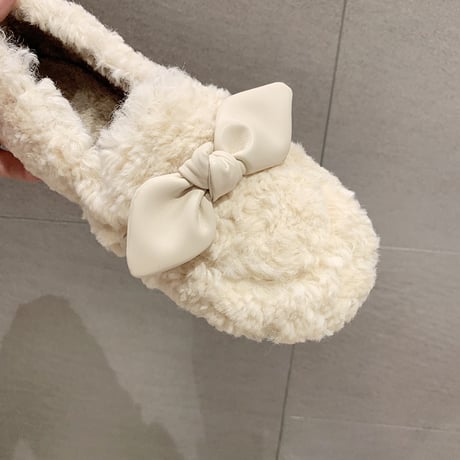 ファーシューズ ボアシューズ 22.5～25.0cm モカシン ファー フェイクファー 防寒 暖かい もこもこ 靴 かわいい 韓国ファッション レディース DTC-657432356022