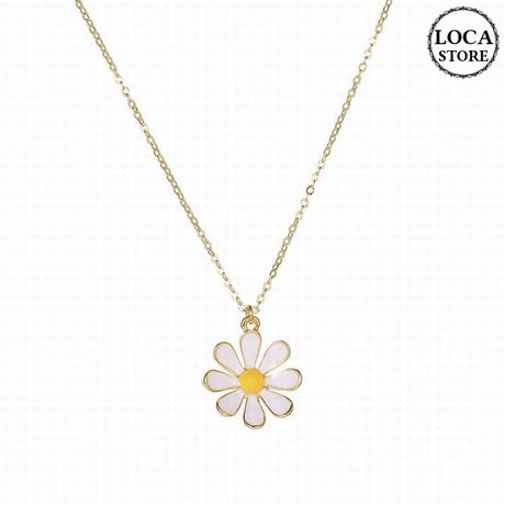 デイジー ネックレス 花 フラワー チェーン付き ゴールド 韓国アクセサリー ペンダント 合金 シンプル 人気 アクセサリー DTC-616331272810