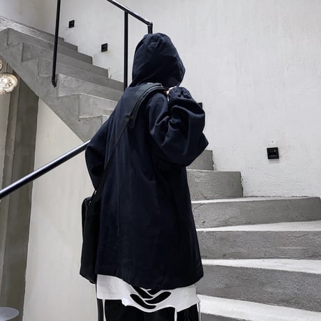 ユニセックス パーカー レースアップ メンズ レディース 編み上げ 長袖 オーバーサイズ 大きめ ルーズ カジュアル ストリート ファッション DTC-625912190166