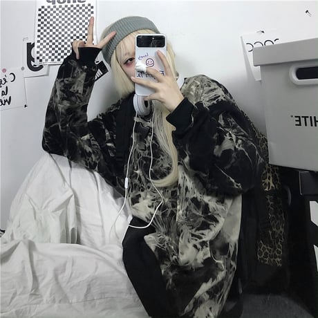 ユニセックス トレーナー プラスベルベット メンズ レディース タイダイ染め スウェット オーバーサイズ 大きいサイズ ルーズ ストリート TBN-629603768766