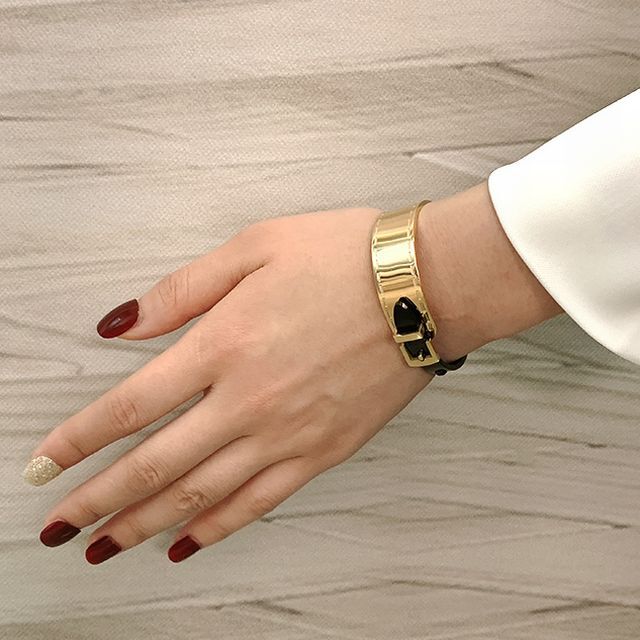 decollte accessory バングル ゴールド ベルトデザイン バングル 金属アレルギー対応 シンプル チタン