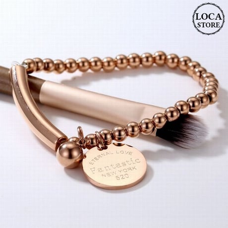 ブレスレット バングル 韓国アクセサリー 金属アレルギー対応 ピンクゴールド ローズゴールド チタン DTC-557909077525