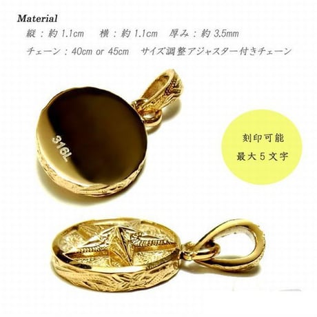 ハワイアンジュエリー ネックレス 金属アレルギー対応 星 スター メダル コイン スクロール 波 メンズ レディース サージカルステンレス アクセサリー gps81007