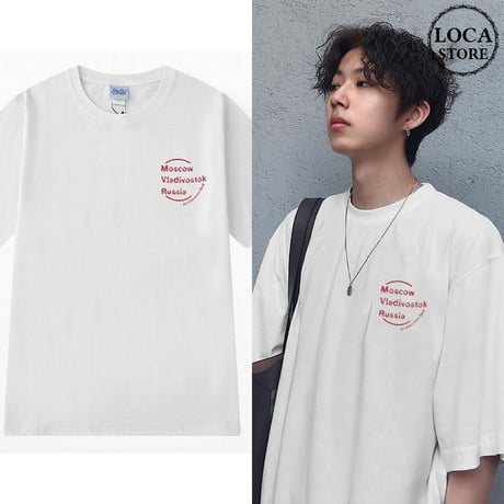 Tシャツ 半袖 メンズ レディース ユニセックス ラウンドネック シンプル 英字 プリント オーバーサイズ 大きいサイズ ルーズ ストリート TBN-598421115951