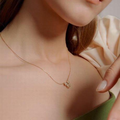 ネックレス ペンダント ミッキー マウス チェーン付き 韓国アクセサリー キラキラ 合金 シルバー925 CZ アクセサリー DTC-610959908090