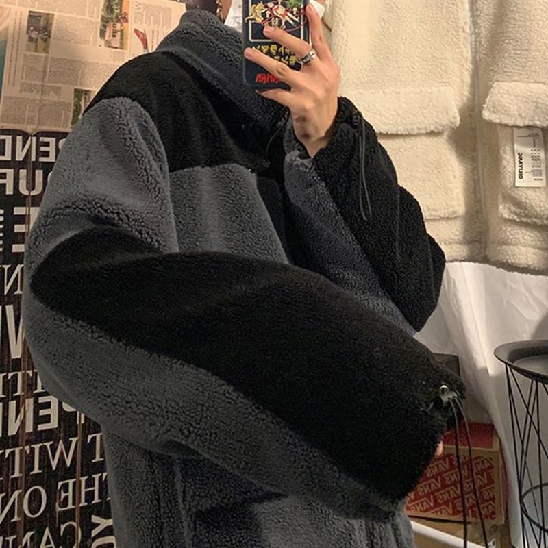 ユニセックス バイカラー ボアブルゾン ボアジャケット ボア ユニセックス バイカラー ボアブルゾン ボアジャケット ボア