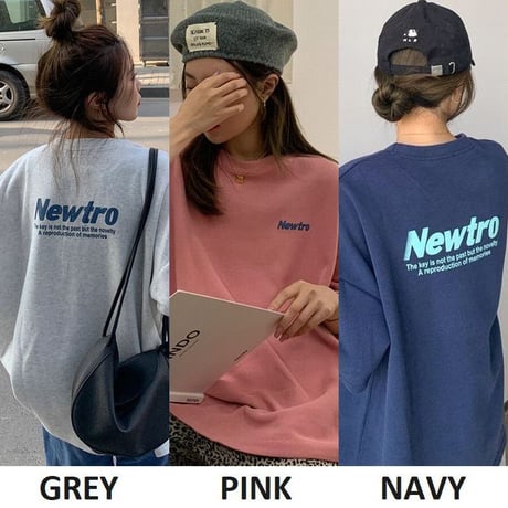 tシャツ ワンポイント バックプリント オーバーサイズ 半袖 ドロップショルダー クルーネック シンプル ルーズ レトロ 大人可愛い ガーリー カジュアル DTCA-645393552994