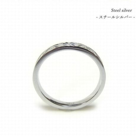 ハワイアンジュエリー リング 刻印可能商品 指輪 スクロール 15号 17号 19号 サージカル ステンレス 金属アレルギー対応 スチールシルバー (grs8545)