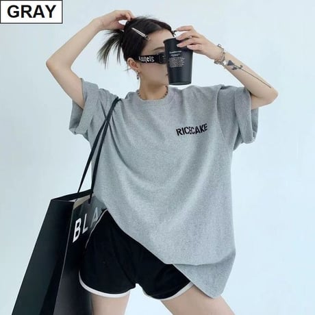 ユニセックス Tシャツ ワンポイント バックプリント 半袖 ドロップショルダー トップス 半袖 シンプル ルーズ レトロ ストリートファッション カジュアル DTCA-780897175300