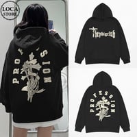 ユニセックス プルオーバー パーカー クロス スケルトン オーバーサイズ 長袖 カジュアル 韓国ファッション メンズ レディース ストリート系ファッション DTC-DTC-693750537939