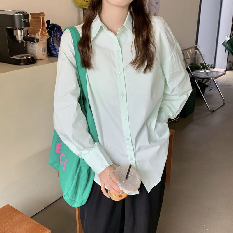 2点セット シャツ ニットベスト Vネック レイヤード ゆったり